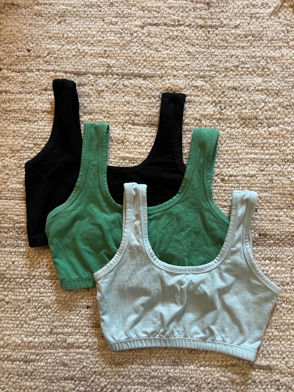ARQ Full Coverage Bra Organic Cotton Small - Set of 3, Blue, Green, Black